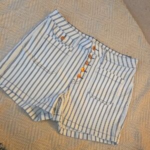 14/16W Judy Blue Navy Stripe Shorts